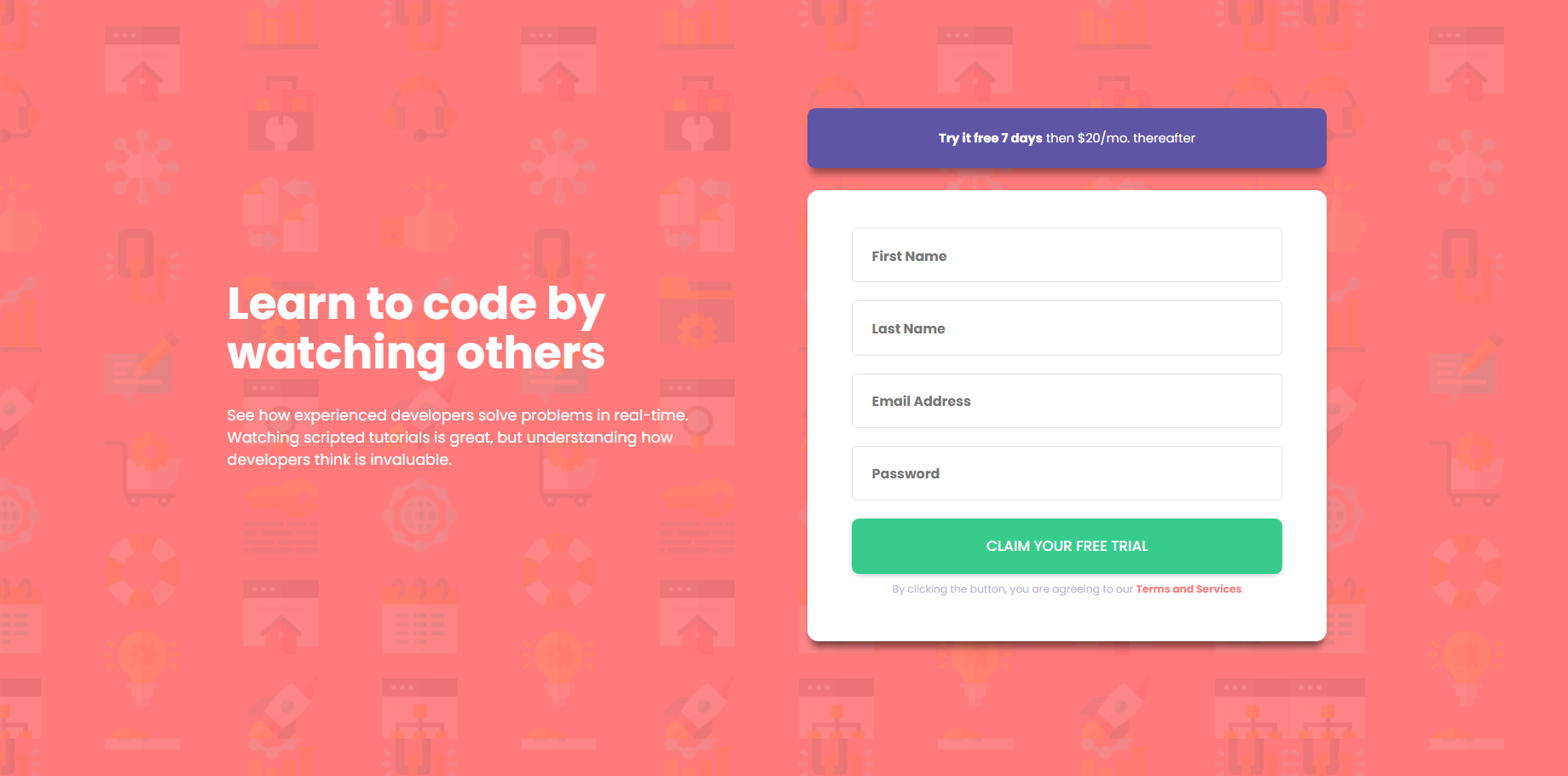 Intro Component With Sign Up Form